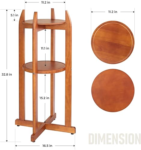 Miniatura 2 de Soporte dispensador de agua de madera maciza natural (32.8 pulgadas de alto-11.2 pulgadas de ancho) Soporte de suelo de cerámica para dispensador de