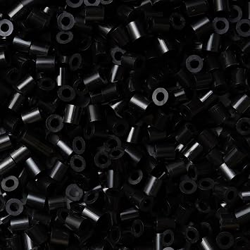 Hama Perlen 207-18 Ironing Beads Bag with Approx. 1,000 Midi Craft Beads with Diameter 5 mm in Black, Creative Craft Fun for Young and Old