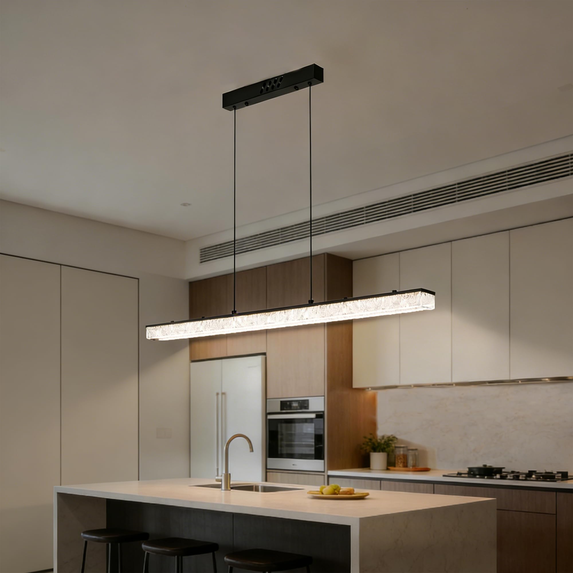 100 CM Lámpara Colgante LED Moderna Regulable 3000K-6000K 40W LED Lampara Techo Colgante Lamparas de Techo Mesa de Comedor, Con Control Remoto Brillo Ajustable Lampara Colgante Comedor | Lámpara de comedor LED colgante con mando a distancia, lámpara de sa