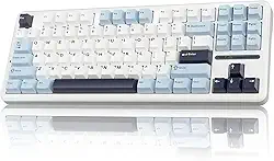 AULA Teclado mecânico sem fio F87, teclado de troca a quente personalizado 75% TKL, teclado para jogos de montagem em junta com teclas PBT, interruptores de madeira cinza pré-lubrificados, teclado