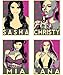 Produktbild Instabuy Set of 4 Mini Poster Propaganda Glam Actresses Hard (A) - Postcards Format (20x15 cm)