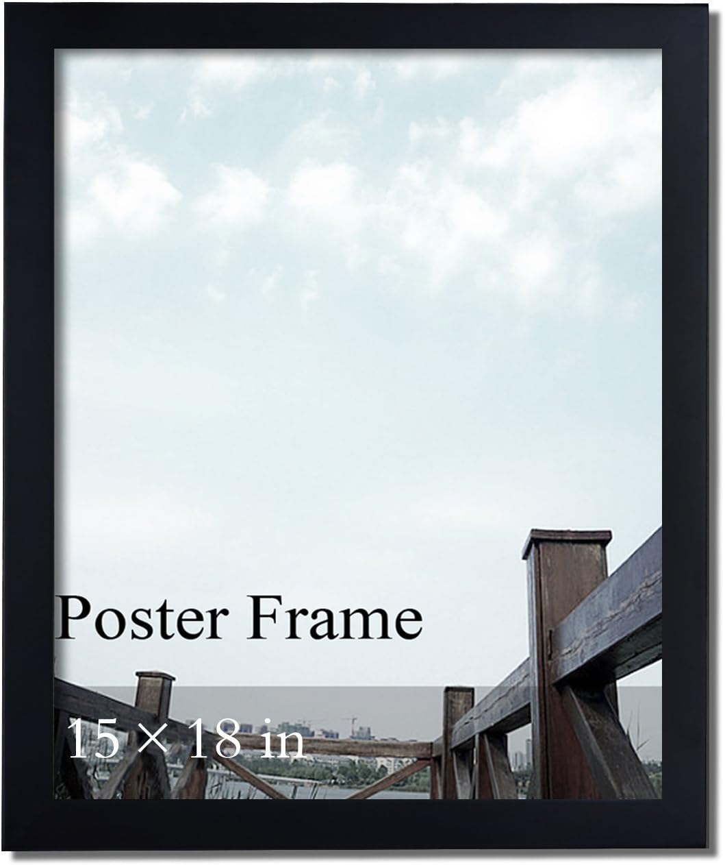 Adeco 15x18 Decroative Black Wood Wall hanging Poster