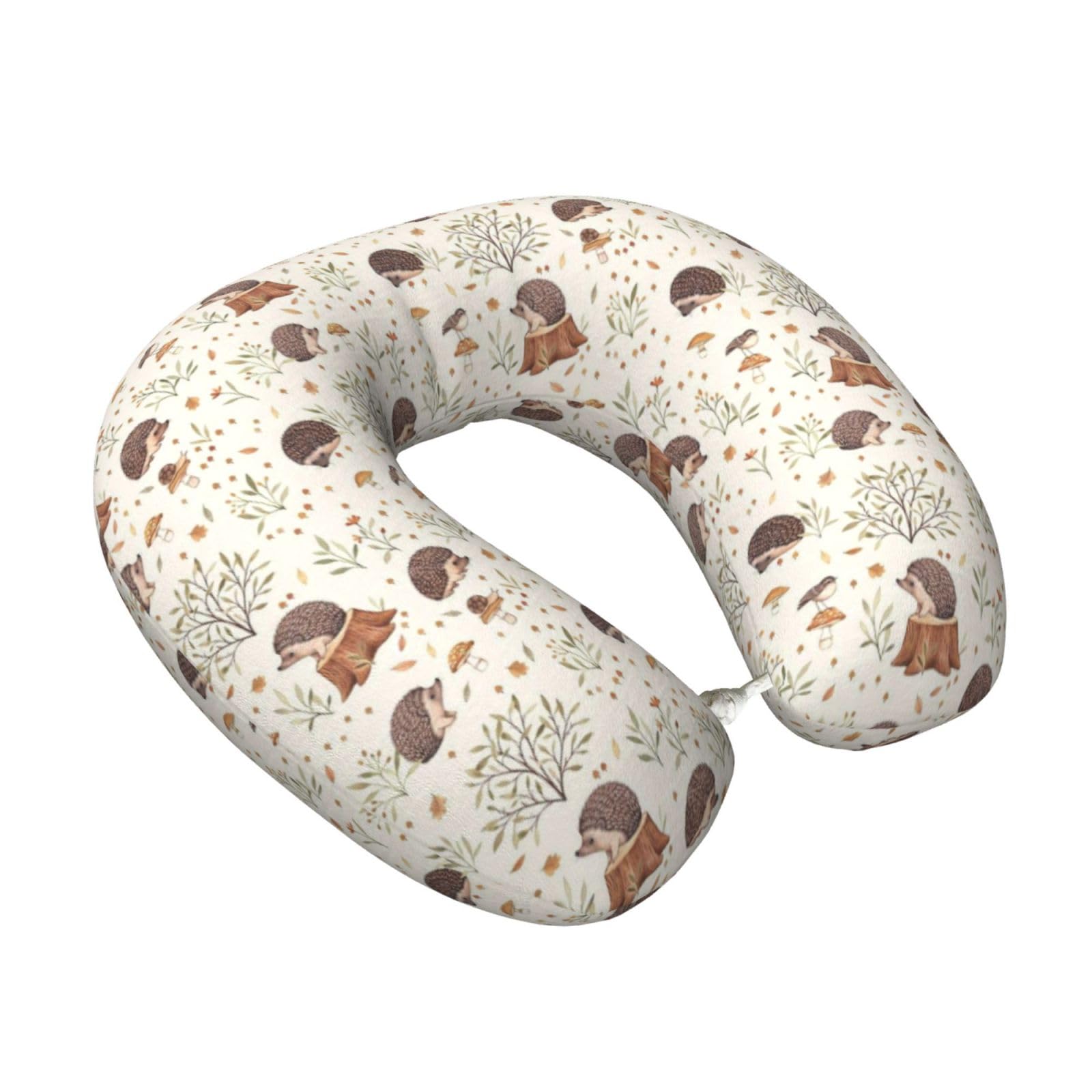 LKYMOH Meadow Hedgehog, Travel Neck Pillow U-Shaped Memory Neck Support Soft Comfortable With Washable Cover For Airplane Car Traveling and Office