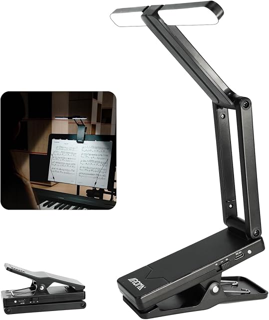 AROMA Lumière pour support de musique Clip rechargeable sur lampe pour piano réglable 2 Luminosité