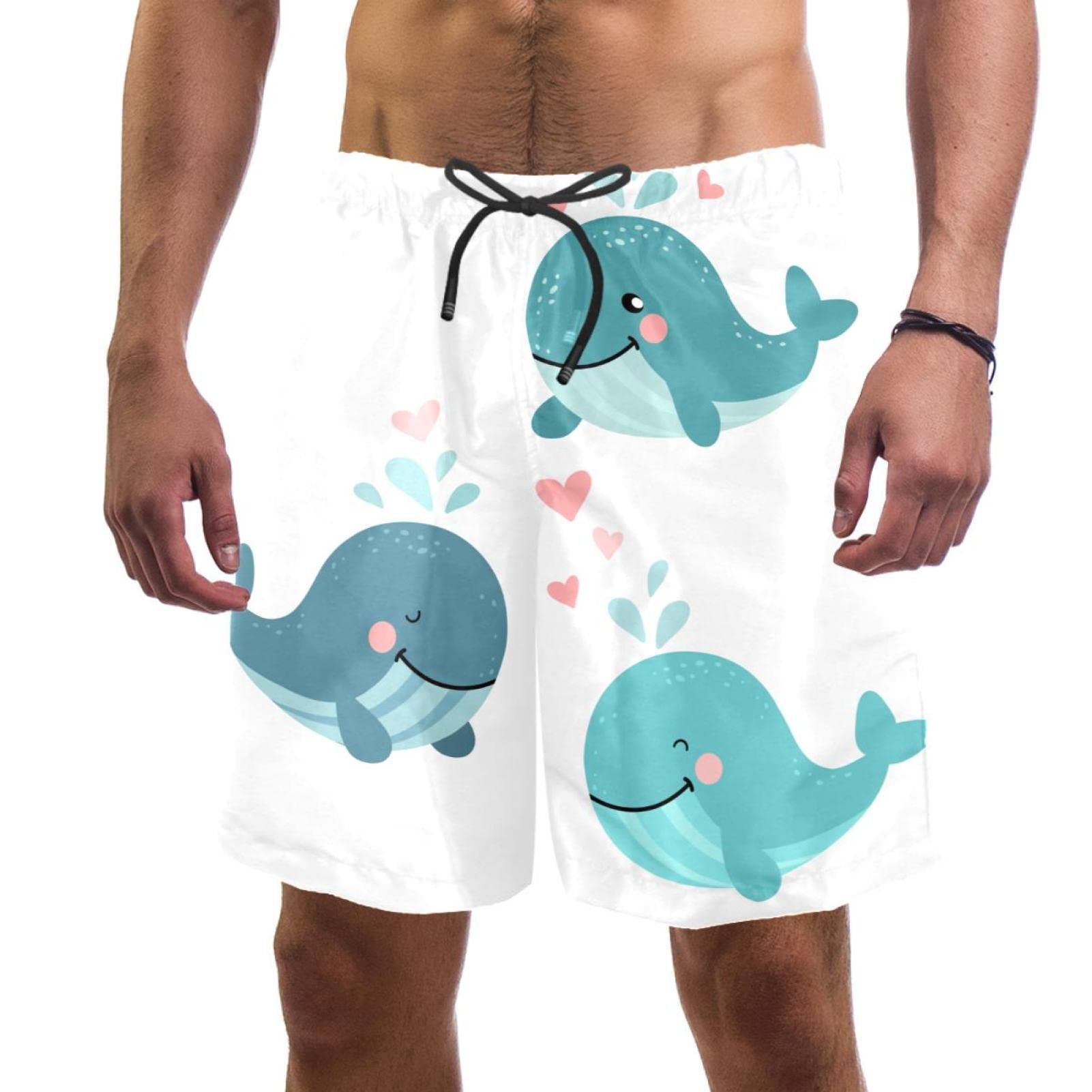 Maillots de bain hommes JDEZ imprimé dauphins short de plage