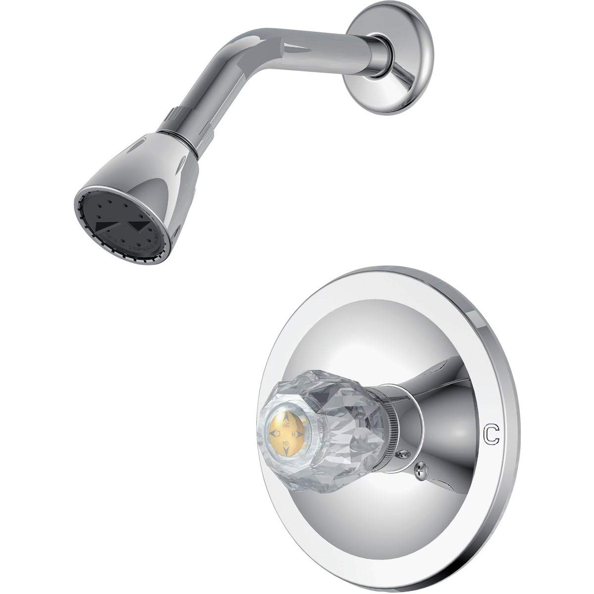 Globe UnionGLOBE UNION F1010200CP-JPA1 Single Acrylic Handle Chrome Shower Faucet
