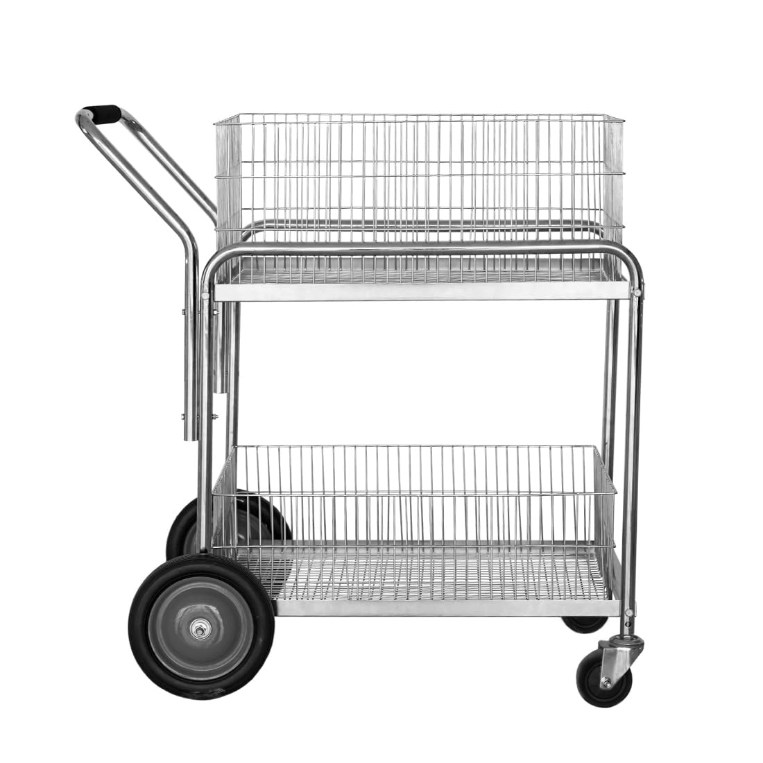 Carro postal con 2 cajas de almacenamiento de metal, carrito multiusos con asa, carrito de oficina con ruedas, carpeta de archivos, carro de almacenamiento, carro de carpeta, carro, carro,