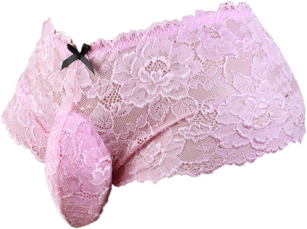 aishani Men's Lingerie Style Underwear - Soft Lace Pouch Briefs Panties,Breathable & Supportive for Everyday Wear