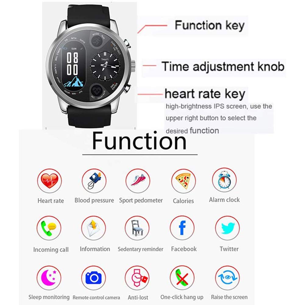 Smart Watch da Uomo Premium Orologio Sportivo E da Lavoro Display HD Braccialetto Intelligente Monitoraggio del Sonno Impermeabile modalità Multi-Sport