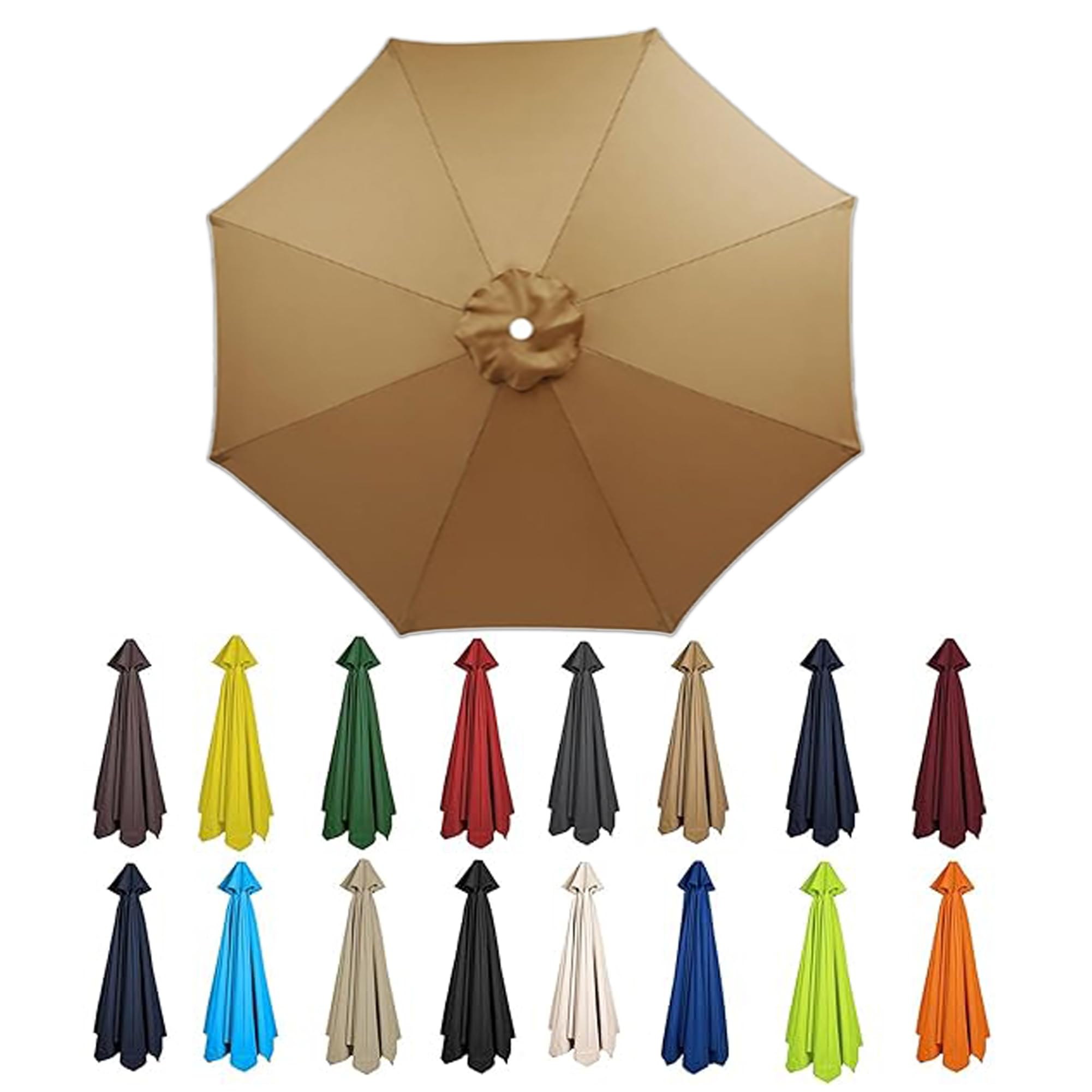 bemfgoz Replacement Parasol Canopy Waterproof for 1.5m/2m/2.3m/2.5m/2.7m/3m/3.5m/4m Parasol Replacement Canopy Cover Patio Umbrella Cloth 6/8 Ribs Weatherproof Diameter Large Patio Umbrella