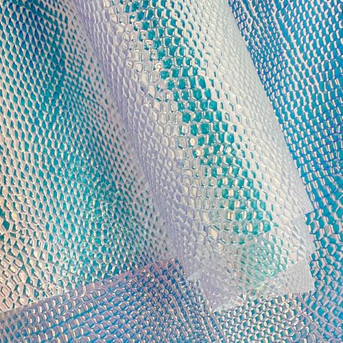 Tissu en vinyle transparent irisé holographique 40x137cm pour couture