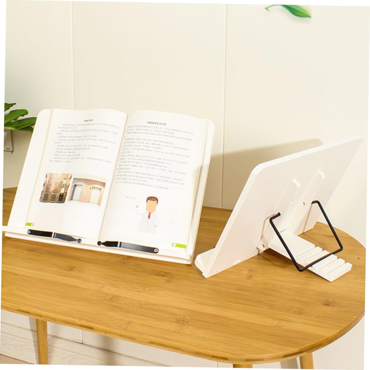 Homoyoyo Adjustable Wooden Bookstand for Reading Book Holder Display Stand Textbook Stand
