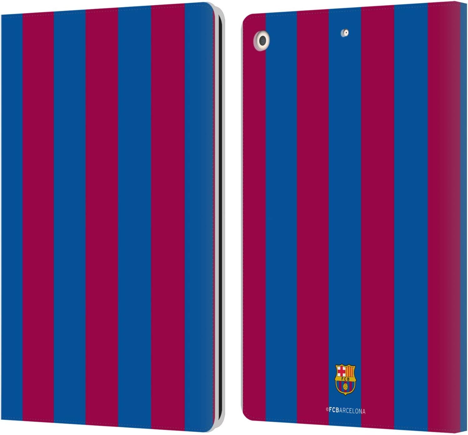 Head Case Designs Officially Licensed FC Barcelona Stripes Crest Leather Wallet Case Compatible with Apple iPad 10.2 2019/2020/2021