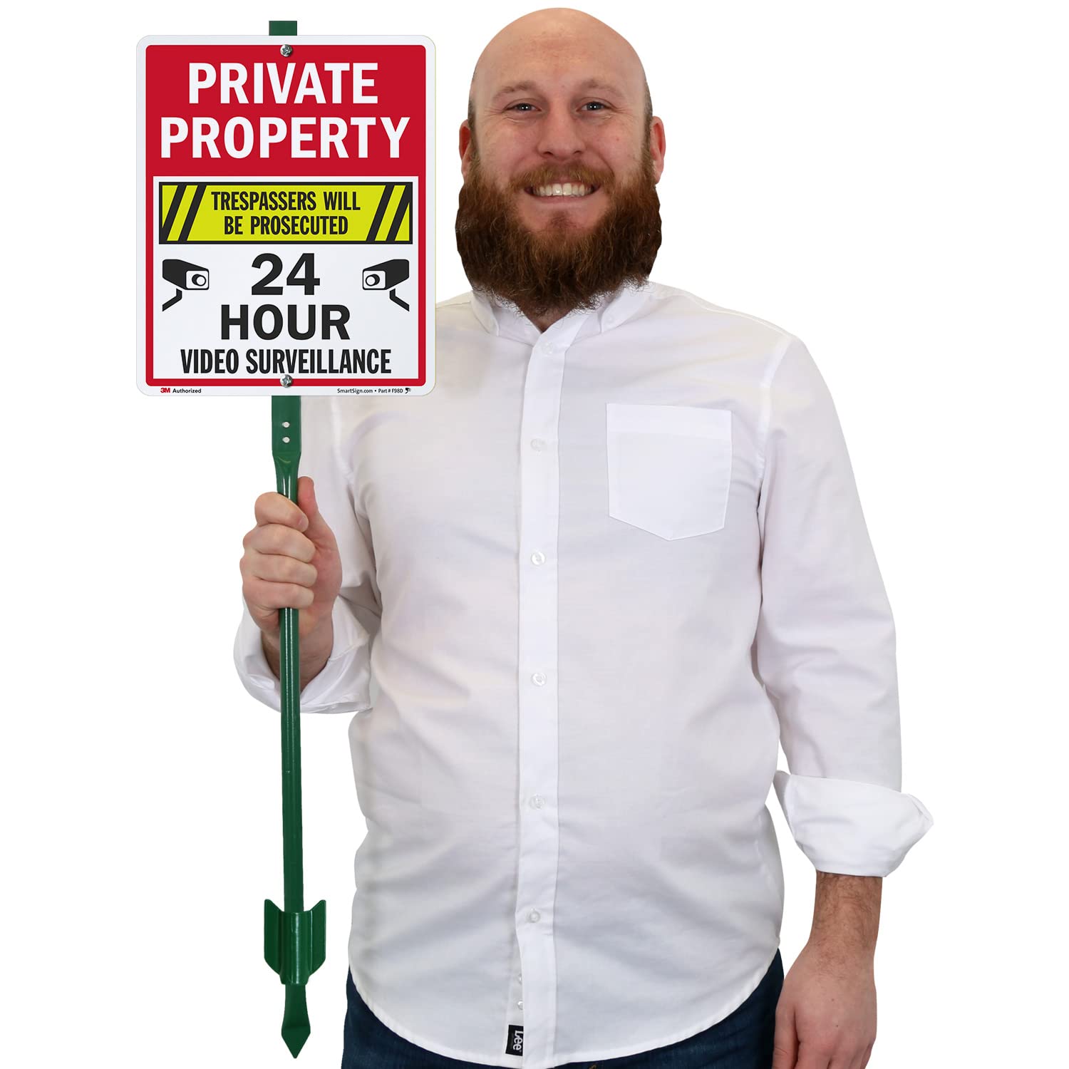 TR Large No Trespassing Private Property Sign Video Surveillance Sign - 2 Pac - View #4