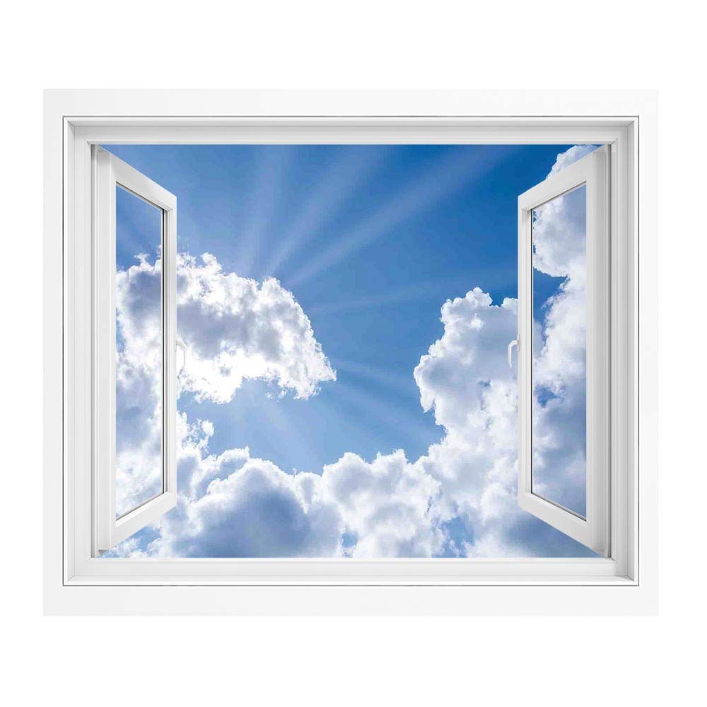 Amazon.co.jp: 空の装飾 偽窓ステッカー ウォールステッカー PVC壁紙