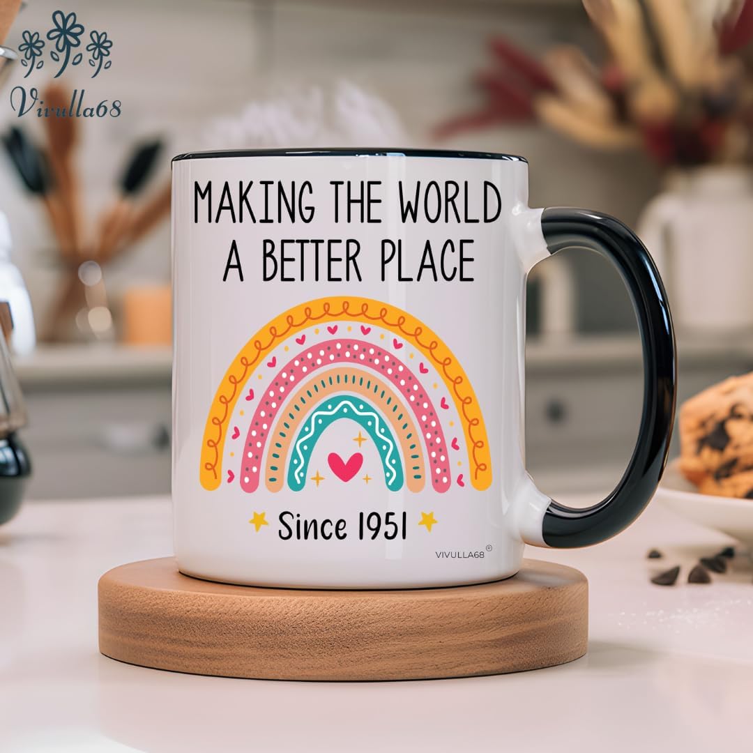 Vivulla68 75th Birthday Gifts For Women Men, Gift For 75 Year Old Woman, 1951 Birthday Gifts For Women, Birthday Gift For Woman Turning 75, 75th Birthday Coffee Mug, 1951 Bday Cup 11Oz - Image 5
