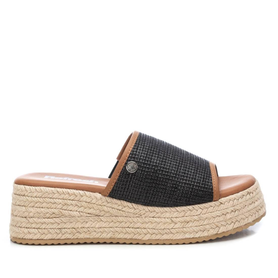 REFRESH 171758, Woman Sandal, Black/White, 3.5 UK
