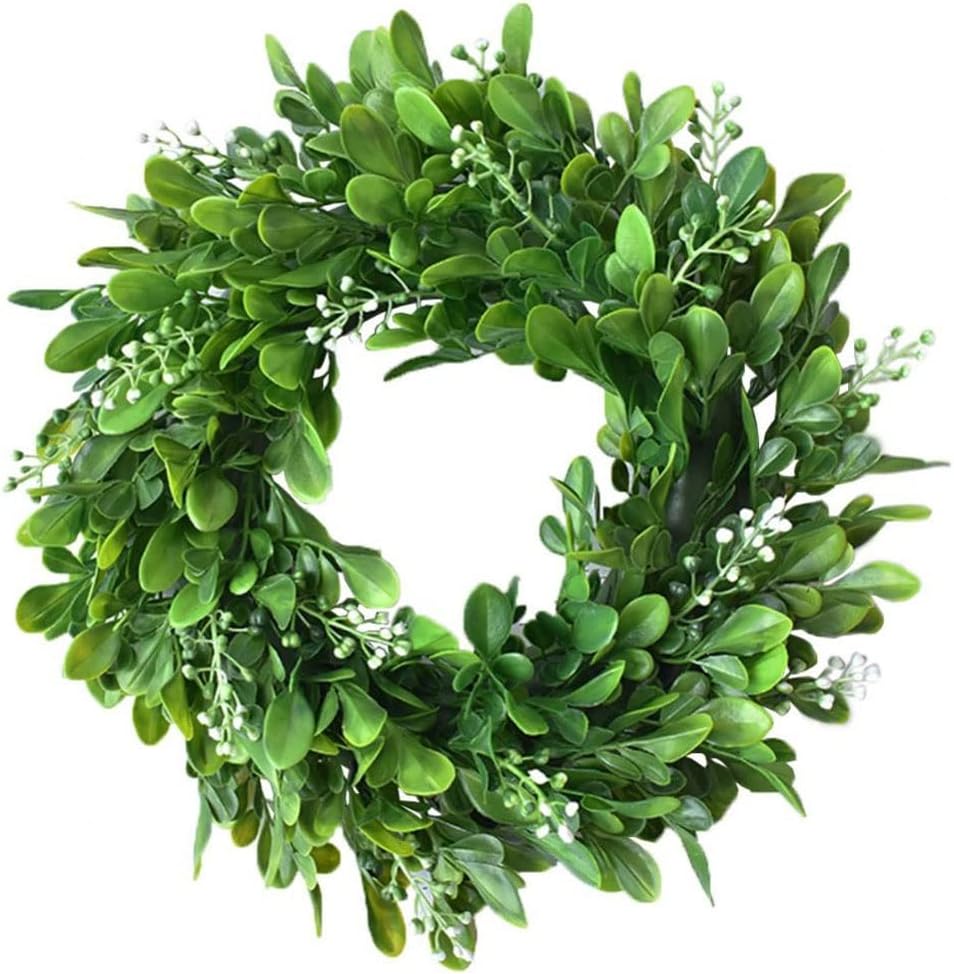 Buxus Wreath Garland Vivid Color Home Door Hanging Decor Headwear Wreath Gift Fake Flower Party Supplies (D 30cm)