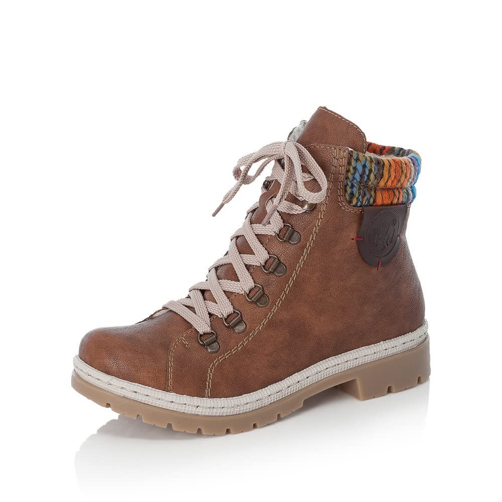 Rieker Women Ankle Boots Y9430, Ladies Lace-up Ankle Boot,Boot,Half-Boot,lace-up Bootie,Transition Shoe,Brown (Braun / 22),41 EU / 7.5 UK