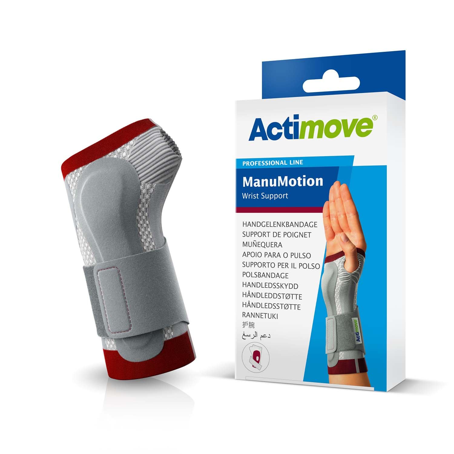 Actimove Professional ManuMotion Wrist Support Wrist Brace with Thumb Support for Arthrosis Rheumatoid Arthritis Sprains Tendon Soft Tissue