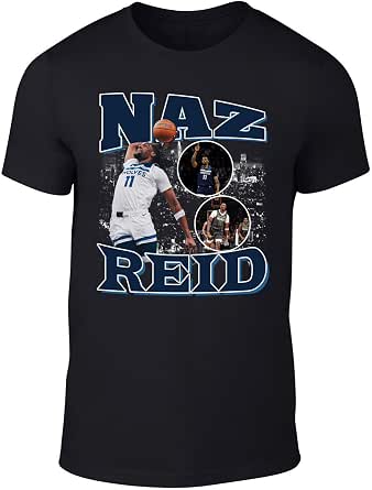 Amazon.com: DTGVirgil Black Minnesota Naz Reid Bootleg Style Throwback ...