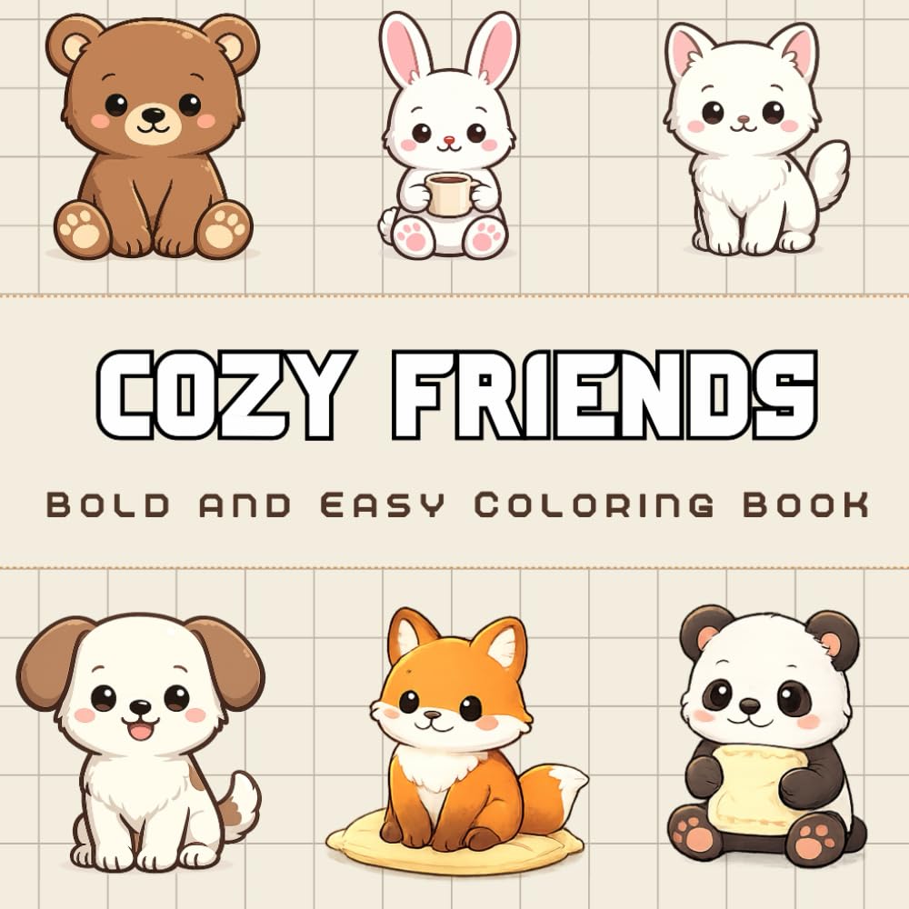 Cozy Friends: A Bold and Easy Coloring Book for Calm Moments