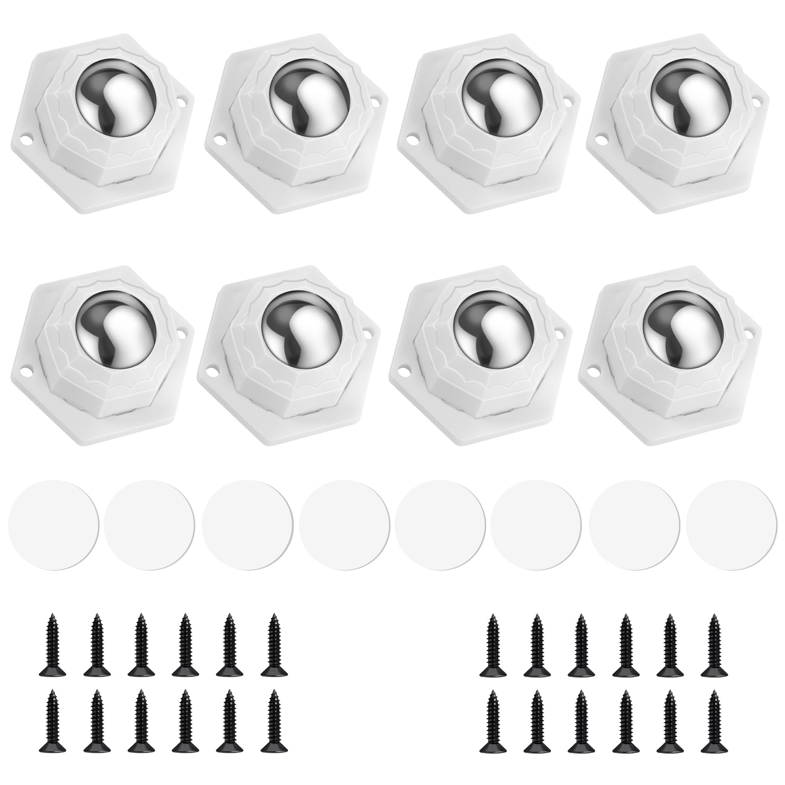 Flintronic Ruote per Mobili, Ruote per Mobili Pesanti, 8pz(Bianco) | Caricare 200kg, Girevoli a 360°, senza segni sul pavimento, per Spostare Mobili, Tavolo, Armadio