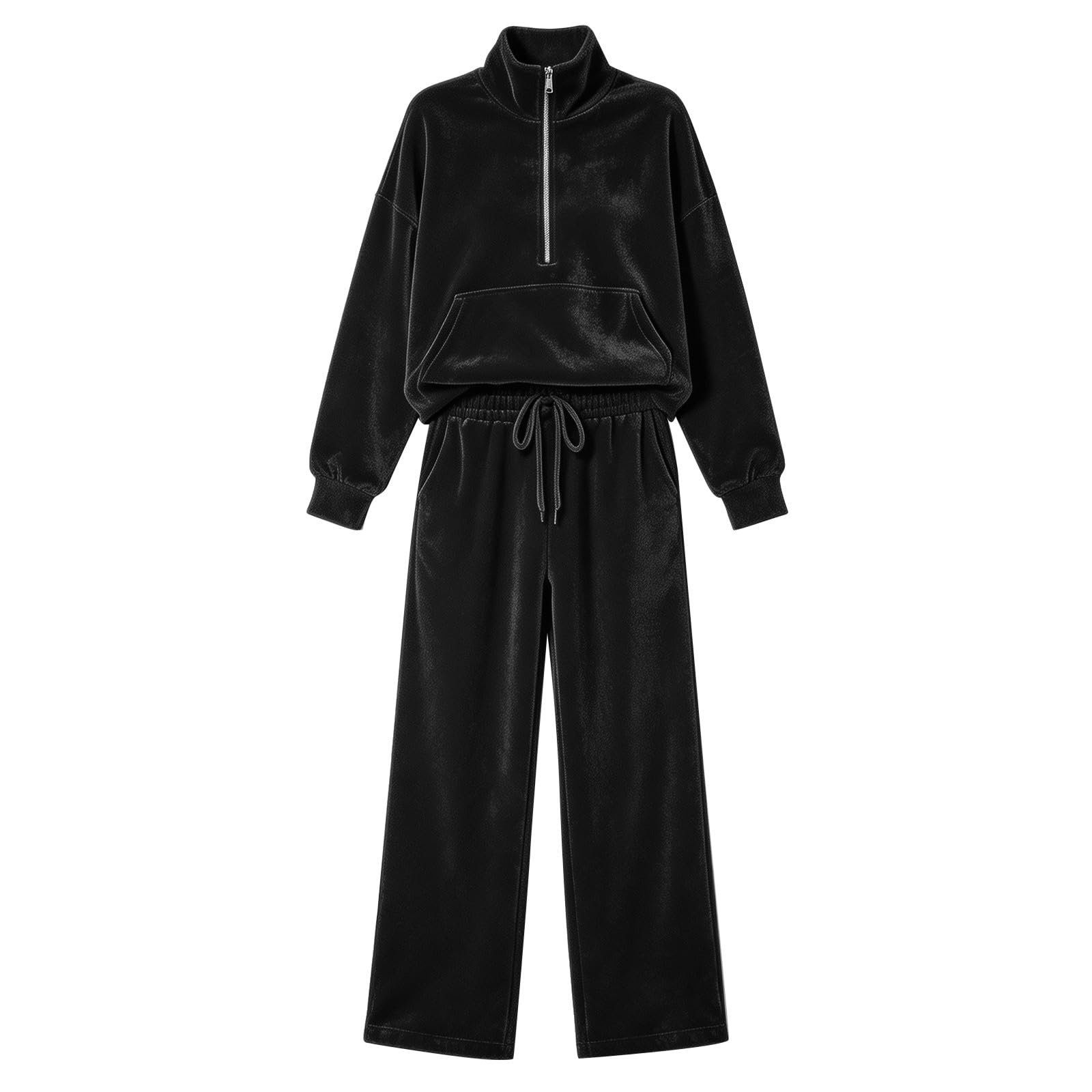 Completo Sportivo Donna 2 Pezzi Completi Sportiva Manica Lunga Scollo a V Completo Da Ginnastica Tuta Palestra Casual Set Top E Pantaloni a Gamba Larga Tute Per Jogging Yoga Fitness Da Casa Autunno