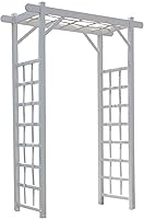 Dura-Trel Elmwood Vinyl Arbor 57x85 White - Durable PVC Garden Arch Trellis for Climbing Vines, Flowers & Backyard Pathways