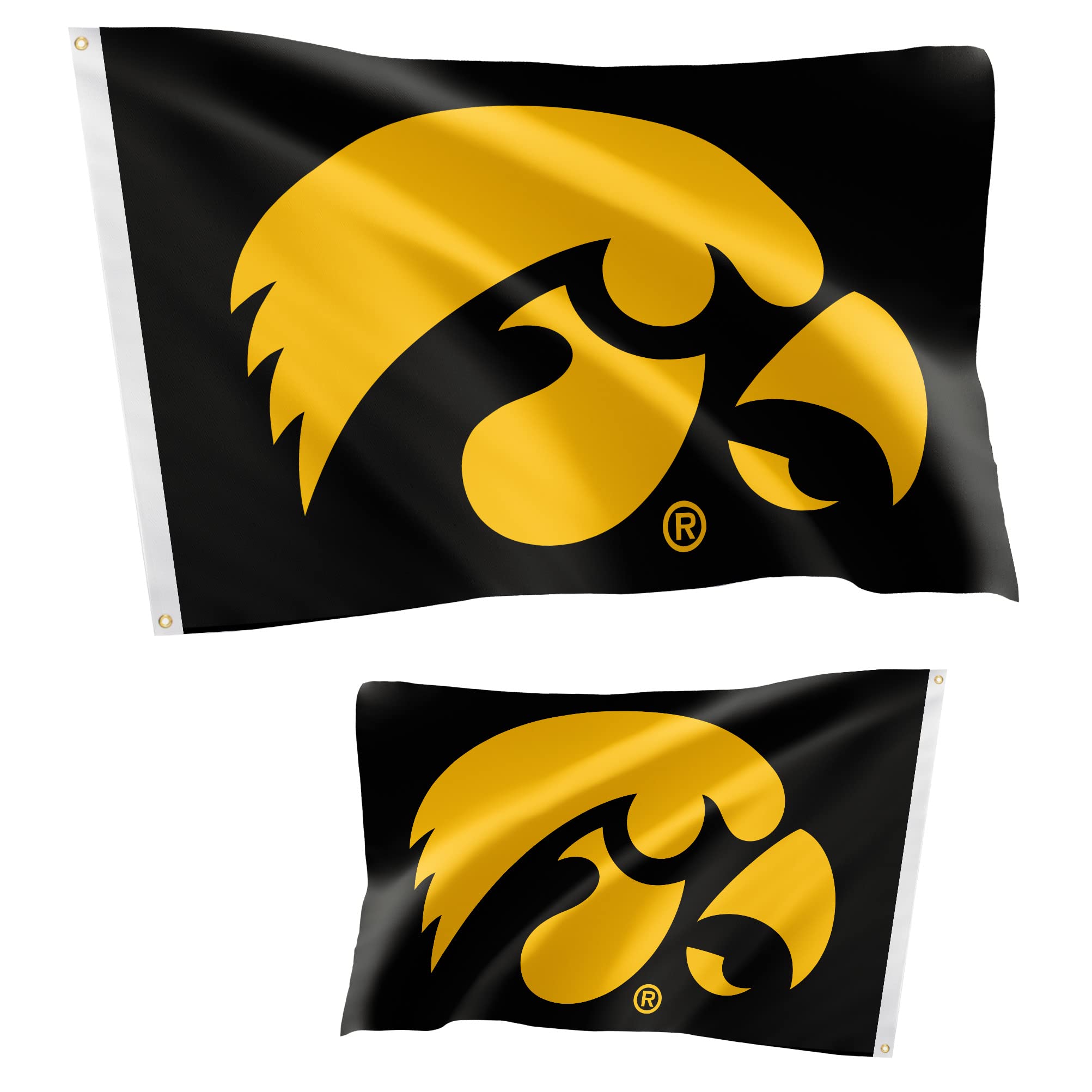 Desert Cactus University of Iowa Flag Double Sided Hawkeyes Banners 100% Polyester Indoor Outdoor 3x5 feet Flags (Double Sided - Flag 1)