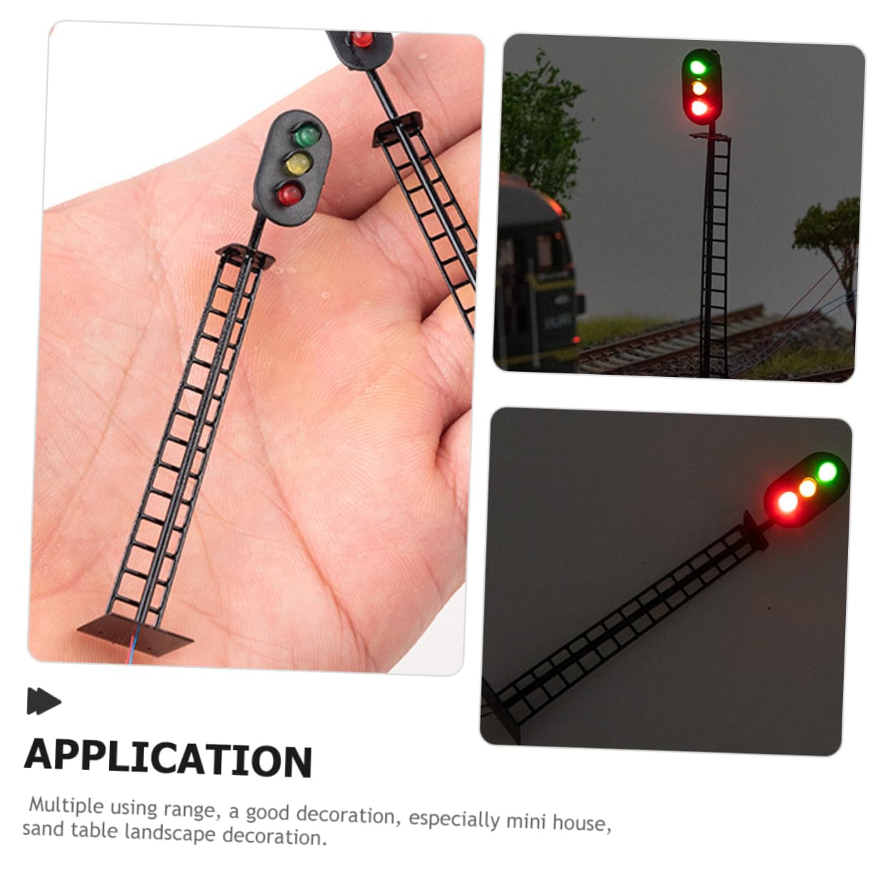 SEWOART 5pcs Miniature Traffic Light Signal Lamp Model for Scale Model Railroad Table