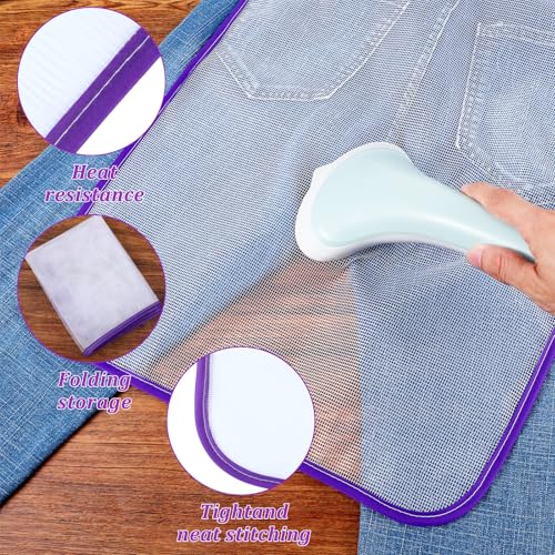 Image of 5 Pack Protective Ironing Pressing Pad Pressing Cloth for Ironing Heat Resistant Mesh Protector Protective Iron Scorch Mesh Cloth to Protect Clothes Iron Mat for Sewing Delicate Fabrics Silk Wool