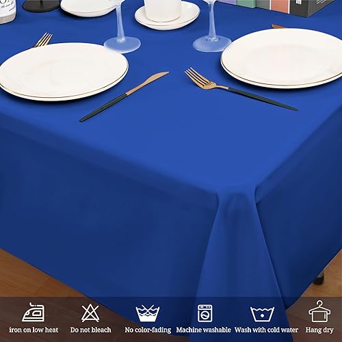 Miniatura 53 de Paquete de 10 manteles redondos de 120 pulgadas, mantel de poliéster blanco para mesa redonda, resistente a las manchas y a las arrugas, mantel