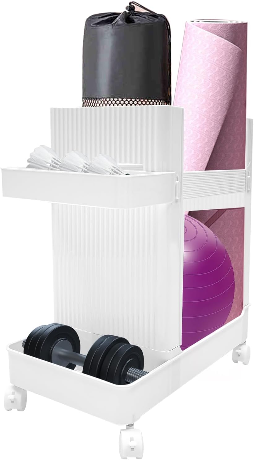 Yoga Mat Storage Rack with Wheels - Space-Saving Weight Stand for Home Gyms, Schools & Fitness Studios - Durable Storage Solution for Yoga & Exercise Equipment