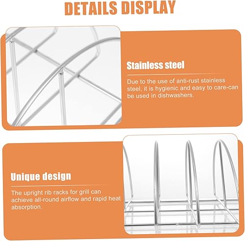 Miniatura 9 de KICHOUSE Parrilla de acero inoxidable para carne, parrilla de acero inoxidable, parrilla para asador, parrilla para carne, utensilios de cocina para