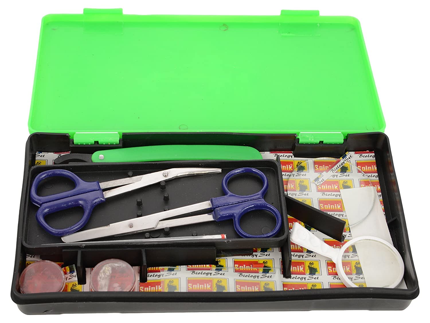 Vijay Surgical Sainik Dissection Box Biology Set with 19 Instruments in Green Box with extra 2 Slides, 2 Cover Slips, 2 Watch Glass in a box. (B0BTHWQSX2) Amazon Price History, Amazon Price Tracker