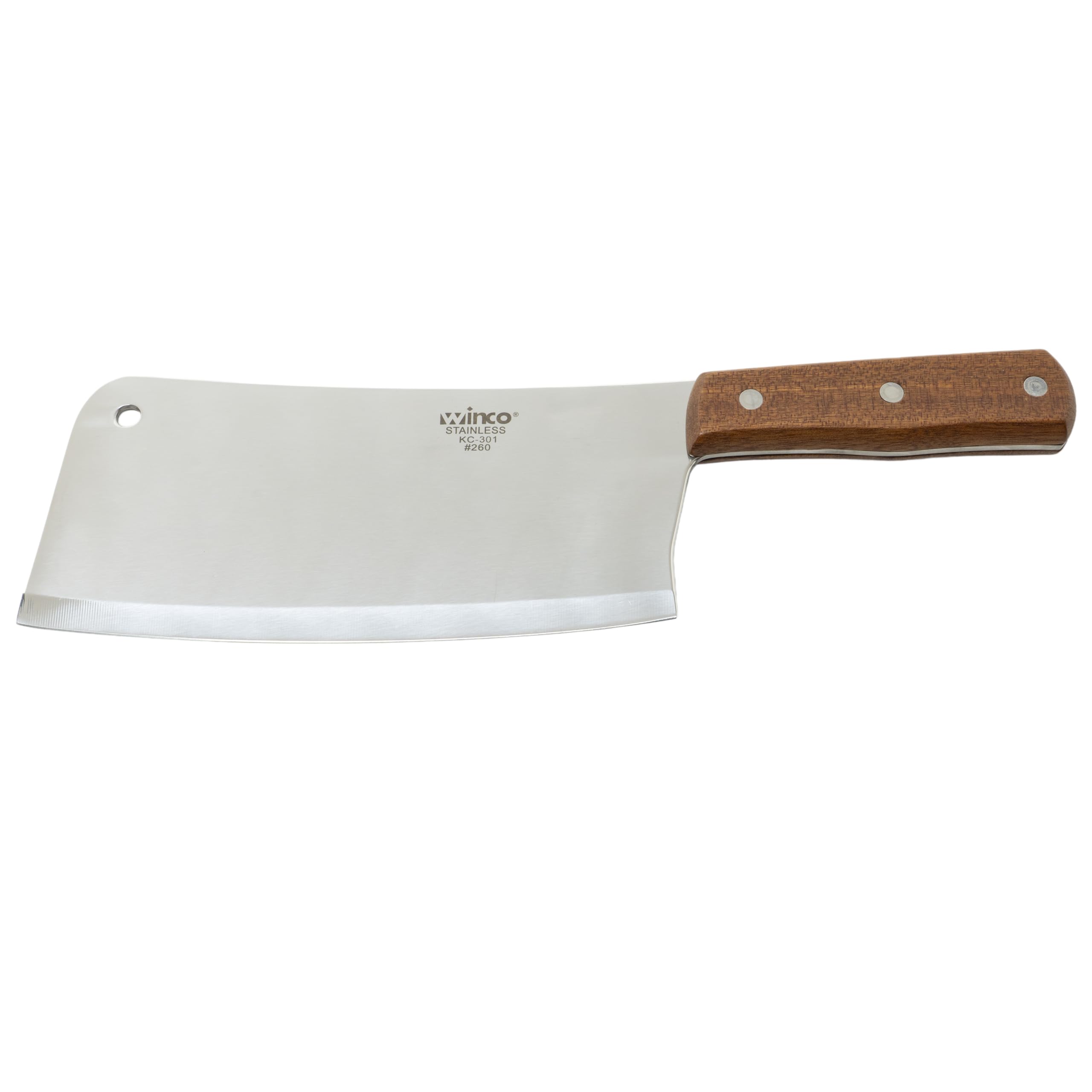 Winco 8" Heavy Duty Chinese Cleaver with Wooden Handle, 3-1/2″