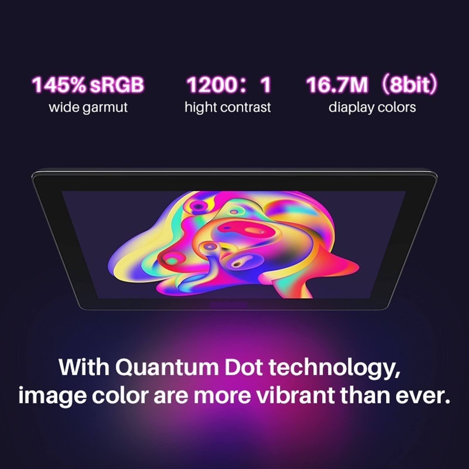 Tavolette grafiche Display for tavoletta Grafica 4K con UHD 145% SRGB 8192 Livelli Funzione Pen&Tilt Senza Batteria