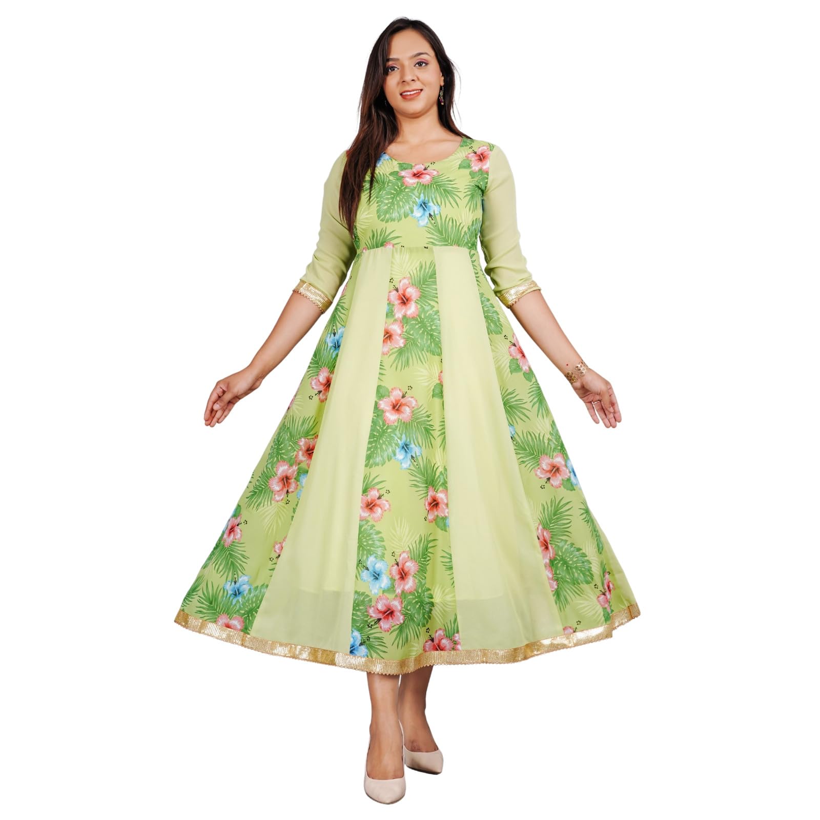 glammix Women's Solid Embroidery Anarkali Kurta and Pant Set with Dupatta Elegant Ethnic Wear for Parties Festivals, and Special Occasions-picture-36
