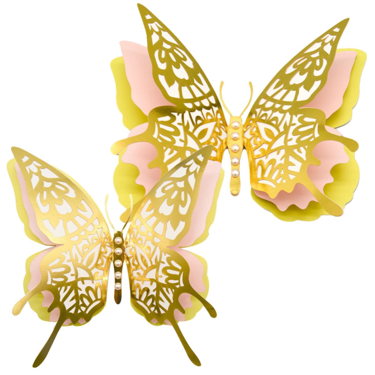 Didiseaon 10 Stück D Schmetterlingsaufkleber Gold aus Irisierendem Papier