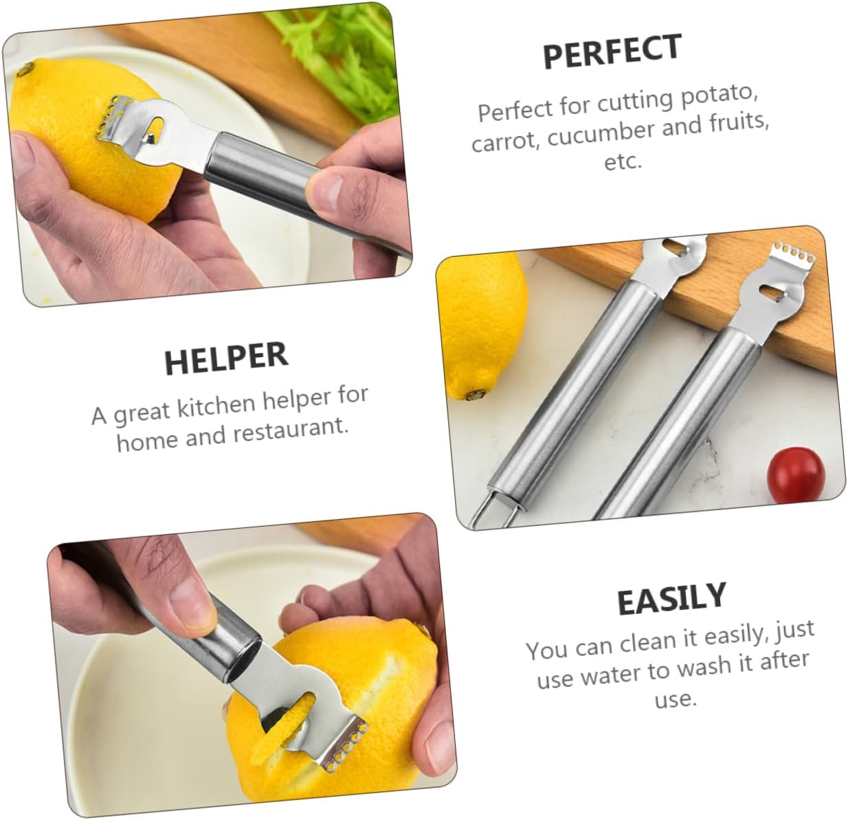 3pcs Fruit Peeler Multi-purpose Kitchen Tool for Effortless Lemon and Vegetable Peeling Lightweight Resistant Easy to Clean