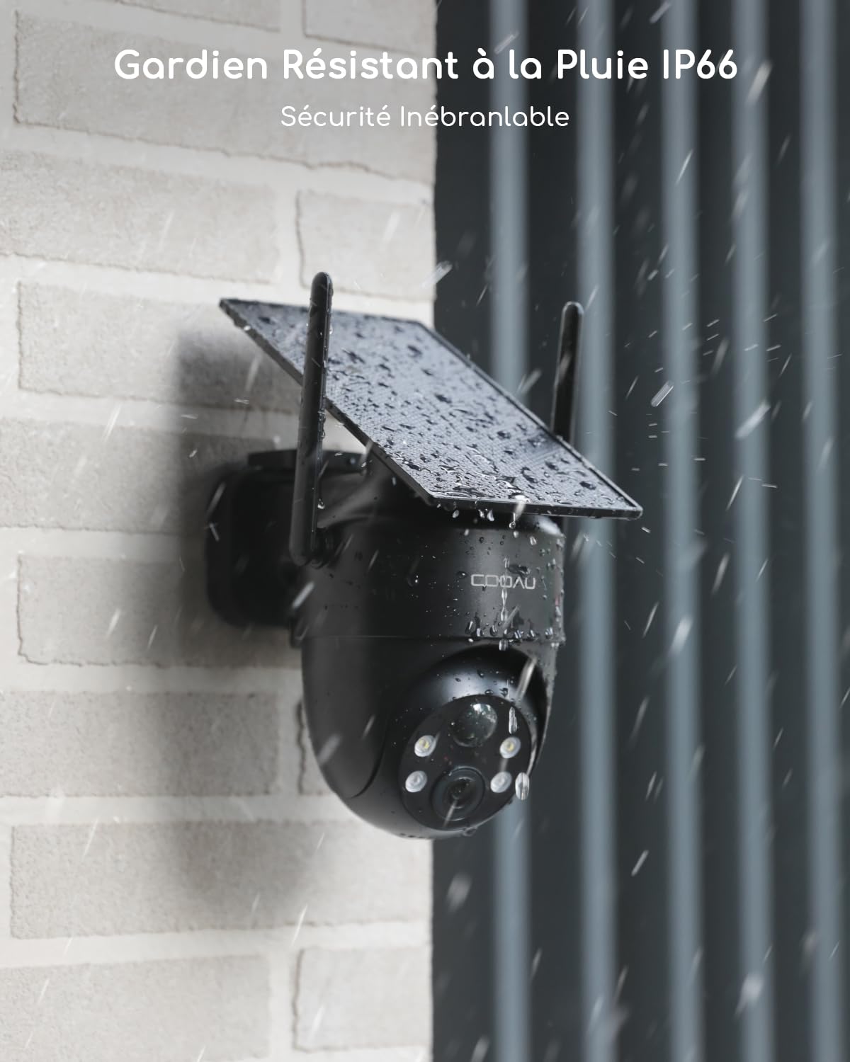 COOAU Caméra Surveillance WiFi Extérieure sans Fil 3MP 360° PTZ, Wi-Fi 6, Détection PIR, IP66