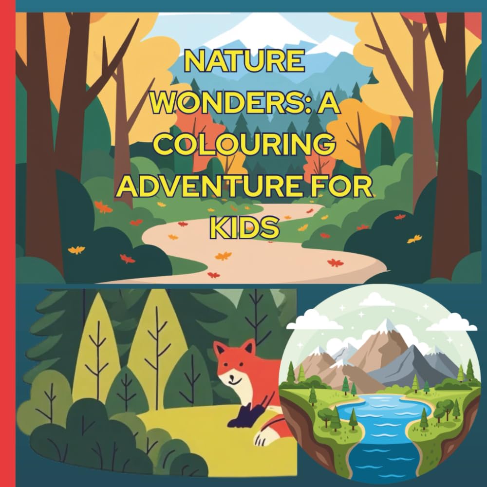 Nature Wonders: A Colouring Adventure for Kids: Nature Colouring Pages with Different Landcsapes for School Children Ages 6-10