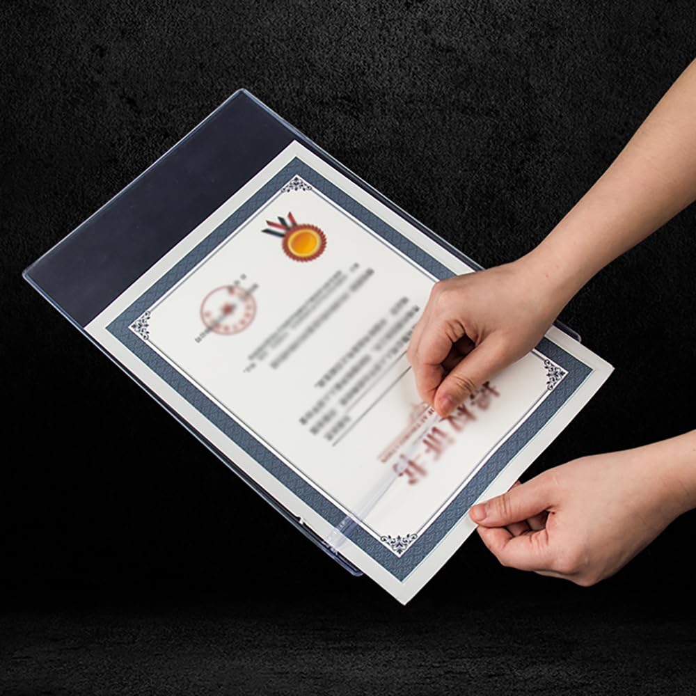 Beebel Confezione da 10 titolari per biglietti di lavoro, 21 x 27,9 cm, impermeabili, con cerniera, resistenti, cancellabili a secco, per riporre documenti e biglietti (trasparente-orizzontale)