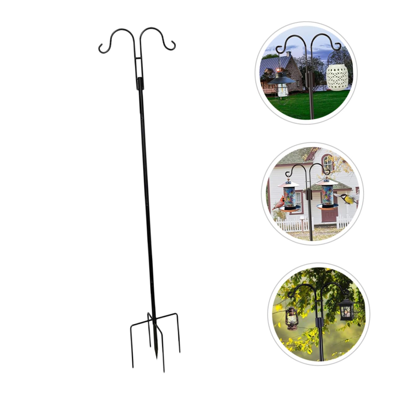 VICASKY Gancio da Pastore per Giardino Prato Inserimento Vaso Luci Cesto di Fiori Bandiere Sospese Mangiatoia per Uccelli Decorazioni da Giardino Accessori per Giardinaggio