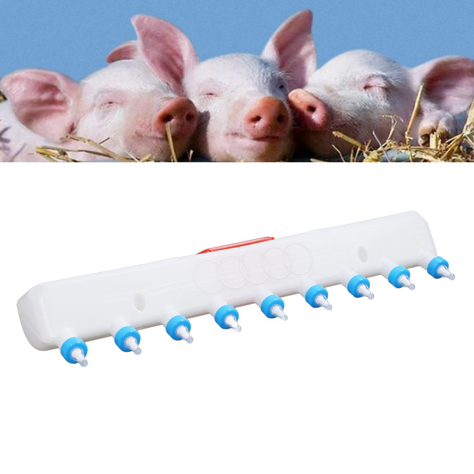 9 Schnuller-Kleintier-Milchfutterspender für Ferkel, Lämmer und Ziegen – Robuster, Doppellagiger Nippel und Geneigtes Design für Effizientes Füttern