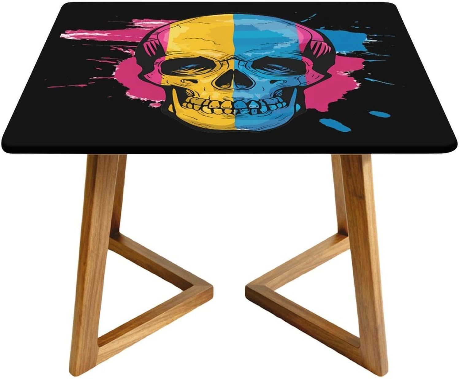 Pansexual Flag Skul Square Tablecloth Print Table Cloths Table Cover Wedding Party Holiday Decor