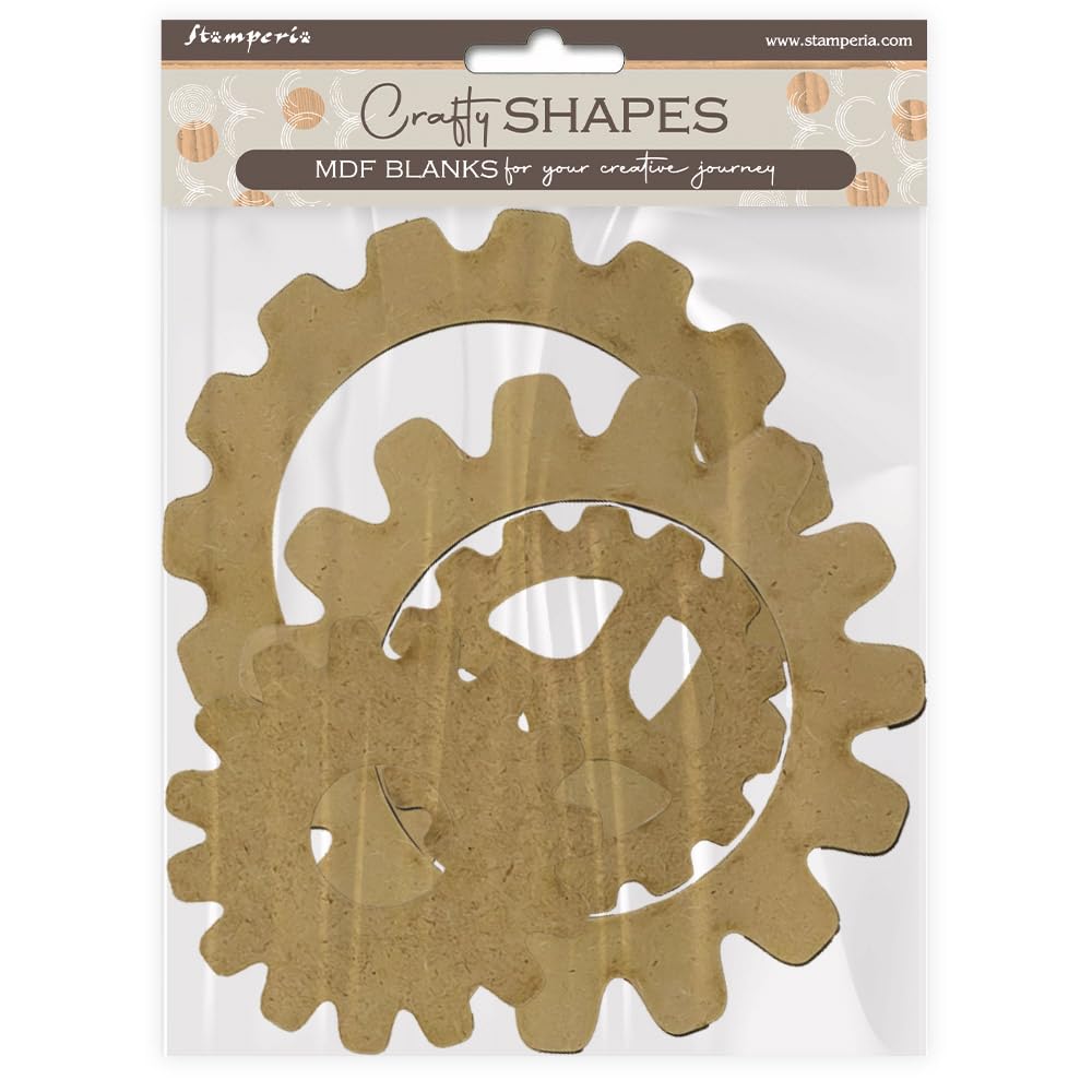 Stamperia - Crafty Shapes for Scrapbooks, Albums, Cards, Bullet Journals and More, Decorate with Papers and Paint, Perfect for Hobbies, Crafts, and Gifting (Master of Magic, Gears)