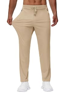 Mens 30 34 36 Tall Sweatpants - Lightweight Athletic Workout Running Traning Track Joggers Pants with Zipper Pocket