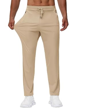 Mens 30 34 36 Tall Sweatpants - Lightweight Athletic Workout Running Traning Track Joggers Pants with Zipper Pocket